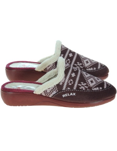 Calzados Romero. Chinela de Casa para Mujer Zapatilla Destalonada Descalza Cuña 3CM Invierno Piso Goma Antideslizante 0533.