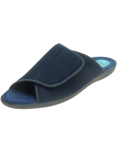 Calzados Romero. Zapatilla de Casa en Rejilla de Nailon para Hombre Punta Abierta y Ajuste Adaptable.