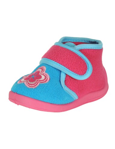 Zapatilla de Casa e Invierno Abotinada para Niña. Serie Infantil. Fabricada en España. Piso de Goma Inyectada y Antidelizante.