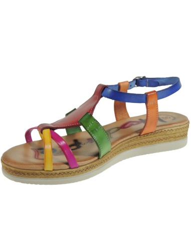 Calzados Romero. 2961 Sandalia Piel Vaquetilla LLana con Planta de GEL para Mujer