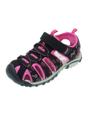 Calzados Romero. 0291 HURÁN Sandalia Deportiva Llana con Ajustes Rápido y Planta de Piel para Mujer