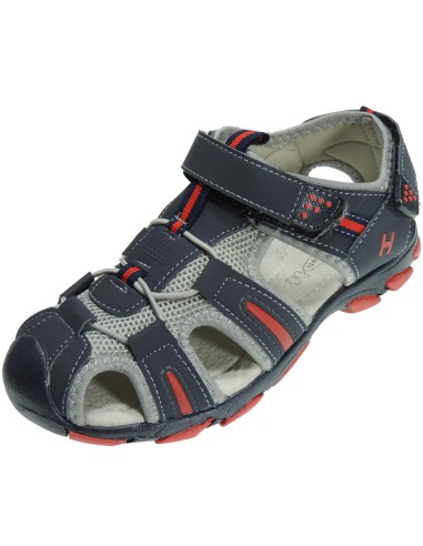 Calzados Romero. 0274 Sandalia Deportiva Llana con Ajustes Fácil y Planta de Piel para Niño Punta Cerrada Marca HURAN Piso Cauch