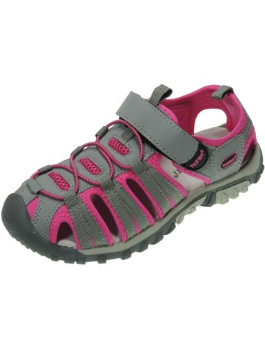 Calzados Romero. 0300 HURÁN Sandalia Deportiva Llana con Ajustes Rápido y Planta de Piel para Mujer
