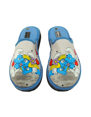 Zapatilla Destalonada de los Pitufos e invierno para mujer. Fabricadas en España