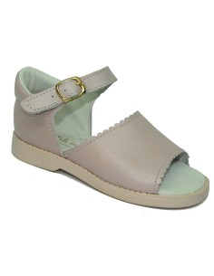 Sandalia Piel Primeros Pasos y Punta Abierta para Bebé Niña