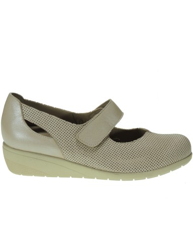 Zapato Comodón en Cuñay Cierre de Velcro Modelo 71TP Color Beig