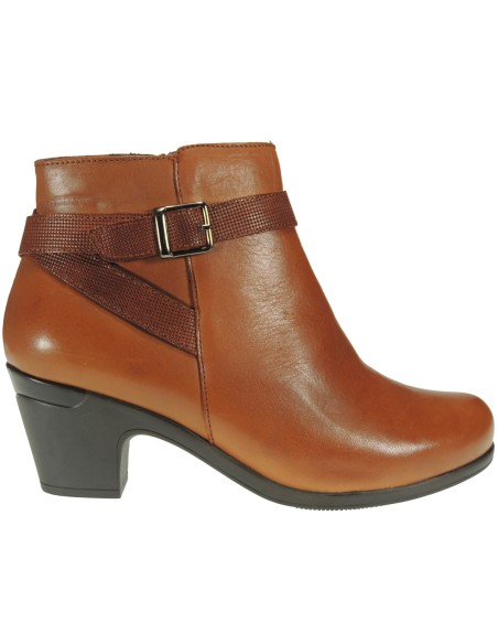 Botín Piel Tacón 6CM y Cremallera para Mujer TUPIE 861 Cuero para Mujer