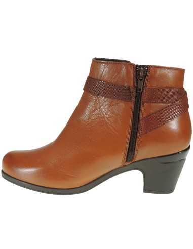 Botín Piel Tacón 6CM y Cremallera para Mujer TUPIE 861 Cuero para Mujer